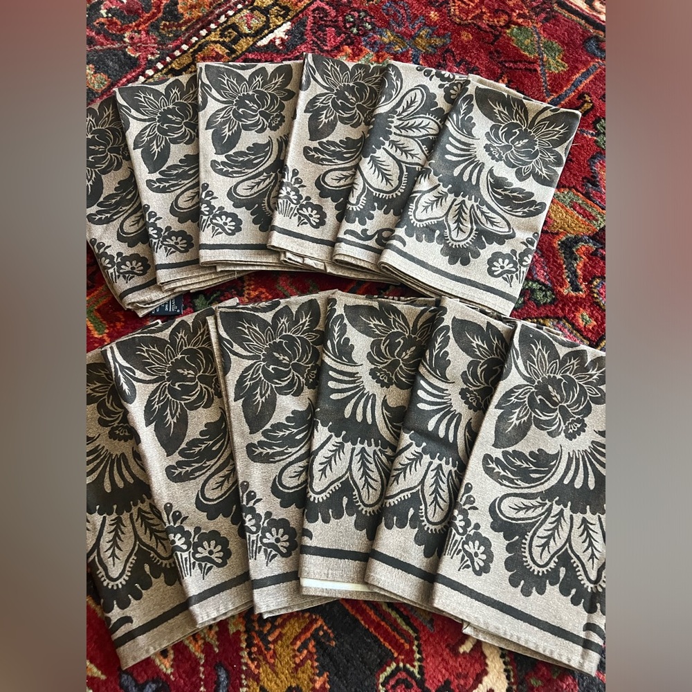 X12 Beauville Floral Napkins made in France handprinted ❤️❤️❤️